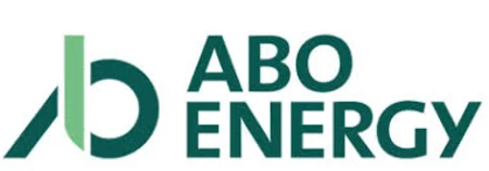 ABO Energy logo - displaying name of brand in a dark green text 