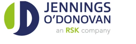 Jennings O'Donovan logo - displaying a JD to the left of logo and written brand name to the right in a dark blue colour