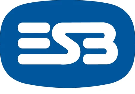 ESb logo with white background - displayed in a blue box and the ESB brand written in white colour in the middle