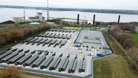 Overlooking image of 159MW battery energy storage solution situated on the south of the Aghada.